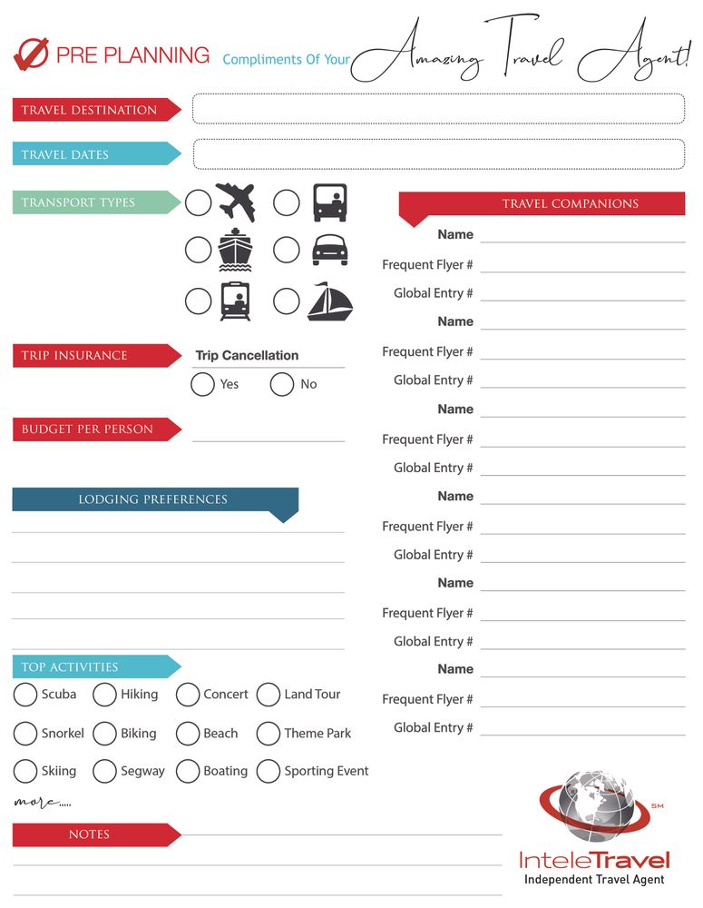 Travel Client Intake Form Tweet