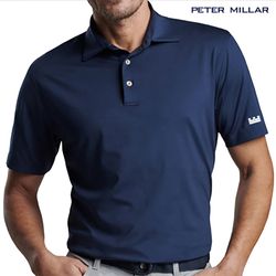 Image of Peter Millar Solid Performance Polo – Men’s Navy (Fortress Logo)