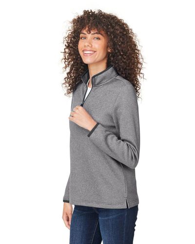 Ladies' Venture Heathered Stripe Quarter-Zip image thumbnail