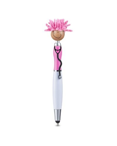 Pink Mop Top Screen Cleaner With Stethoscope Stylus Pen image thumbnail
