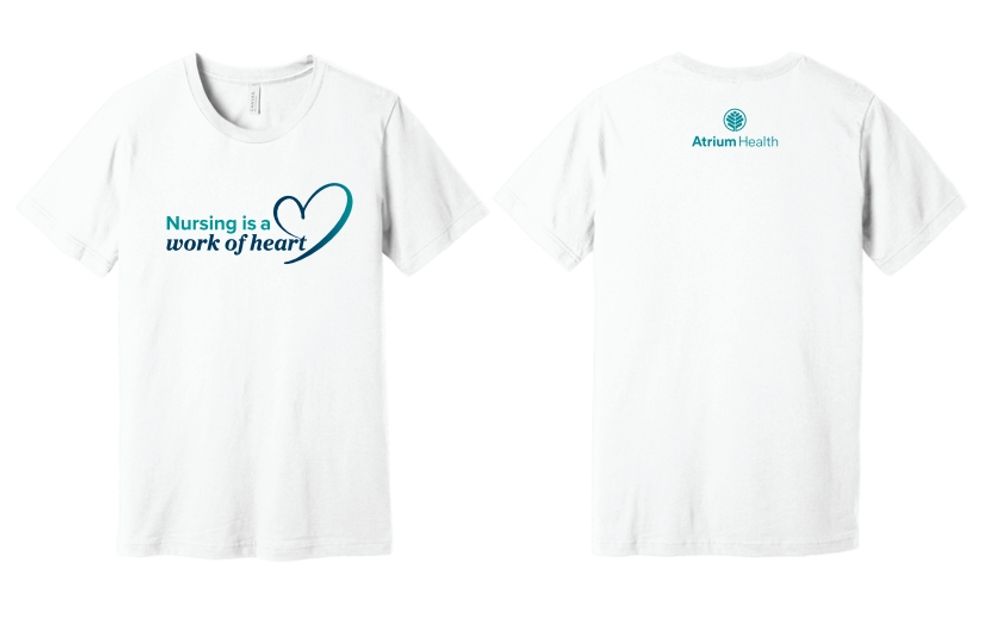 Nursing is a Work of Heart Unisex White T-Shirt  primary image