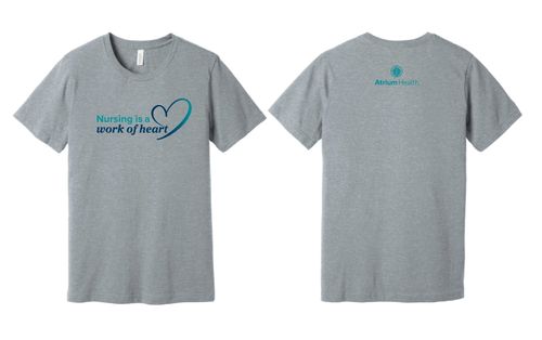 Nursing is a Work of Heart Unisex Heather T-Shirt  image thumbnail