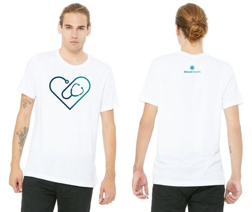 Heart Stethoscope Unisex White T-Shirt   image thumbnail