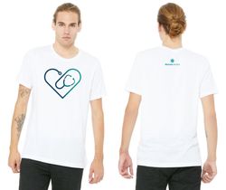 Image of Heart Stethoscope Unisex White T-Shirt  