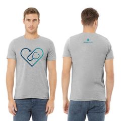 Image of Heart Stethoscope Unisex Heather T-Shirt  