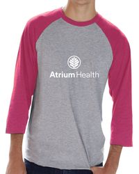 Image of Atrium Health Baseball Fine Jersey Three-Quarter Sleeve Tee