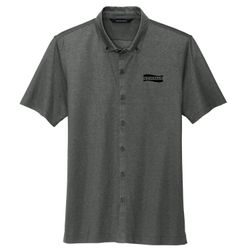 Image of NEWS99 Stretch Pique Full-Button Polo