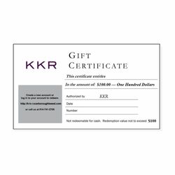 Image of $100 E-Gift Certificate 