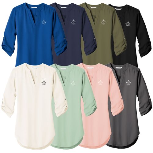 MLFS117 Ladies 3/4-Sleeve Tunic Blouse image thumbnail