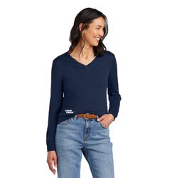 Image of Ladies Brooks Brothers Merino V-Neck Sweater – Navy
