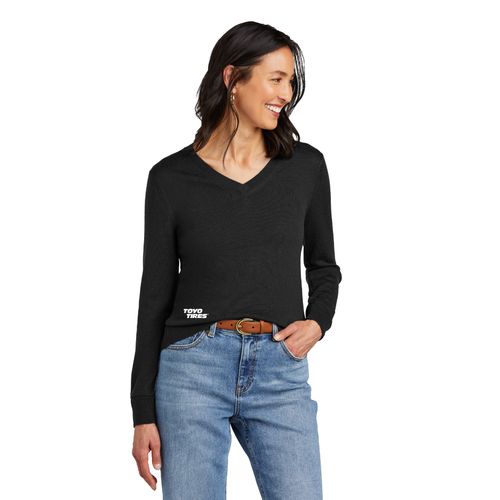Ladies Brooks Brothers Merino V-Neck Sweater – Black image thumbnail