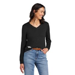 Image of Ladies Brooks Brothers Merino V-Neck Sweater – Black
