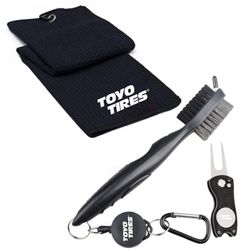 Image of Golf Towel Brush Tool Kit – Black