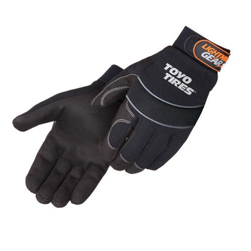 Simulated Leather Mechanic Gloves - Black image thumbnail