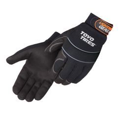 Image of Simulated Leather Mechanic Gloves - Black