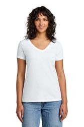 Image of Womens V-Neck Tee- White 