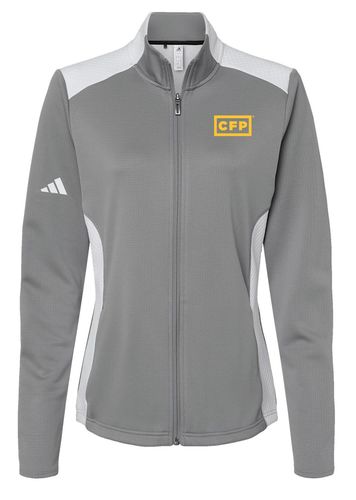 Adidas Women's Textured Mixed Media Full-Zip Jacket image thumbnail