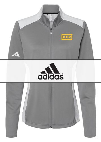 Adidas Women's Textured Mixed Media Full-Zip Jacket image thumbnail