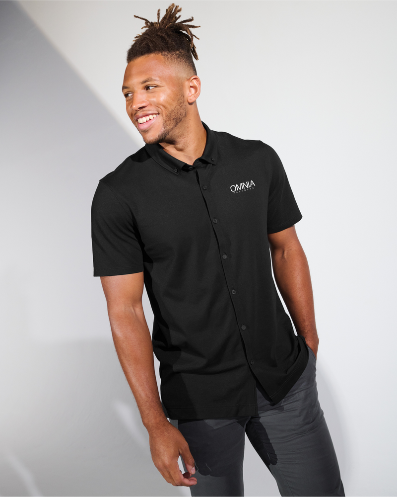 Mercer + Mettle Stretch Plque Full Button Polo primary image