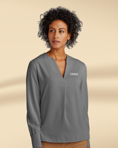 Brooks Brothers Open Neck Satin Blouse image thumbnail