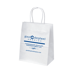 Image of White Kraft Mini Shopper Bag (7.75" x 4.75" x 9.75")