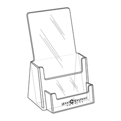 Image of Clear Acrylic Brochure Holder with Business Card Pocket