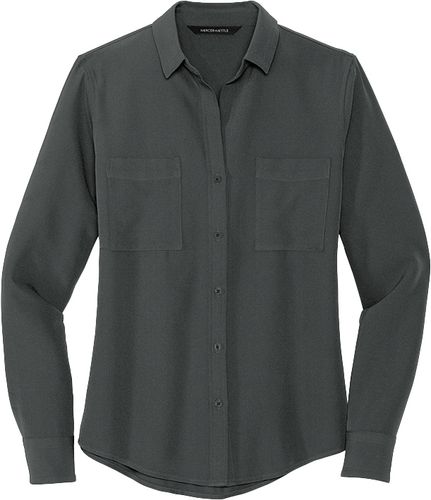 Mercer+Mettle™ Women's Stretch Crepe Long Sleeve Camp Blouse image thumbnail