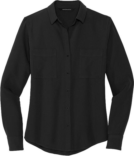 Mercer+Mettle™ Women's Stretch Crepe Long Sleeve Camp Blouse image thumbnail