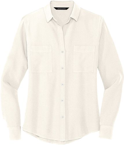 Mercer+Mettle™ Women's Stretch Crepe Long Sleeve Camp Blouse image thumbnail