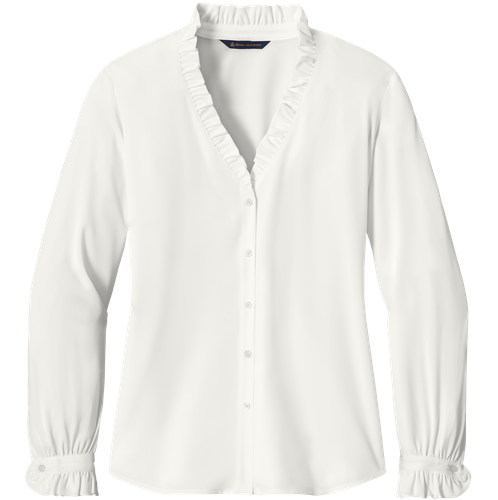 Brooks Brothers Women's Long Sleeve Ruffle Collar Blouse image thumbnail