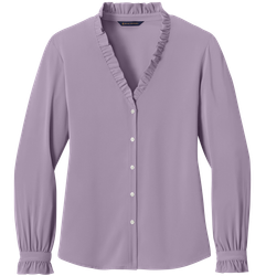Image of Brooks Brothers Women's Long Sleeve Ruffle Collar Blouse