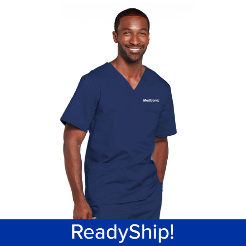 Unisex Cherokee Core Stretch Navy Scrub Top image thumbnail
