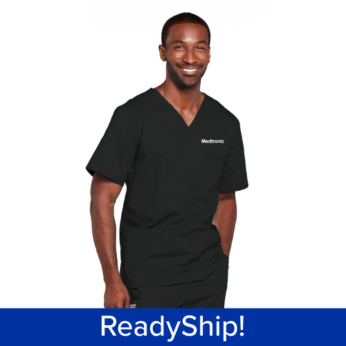Unisex Cherokee Core Stretch Black Scrub Top image thumbnail