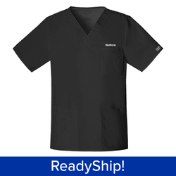 Image of Unisex Cherokee Core Stretch Black Scrub Top