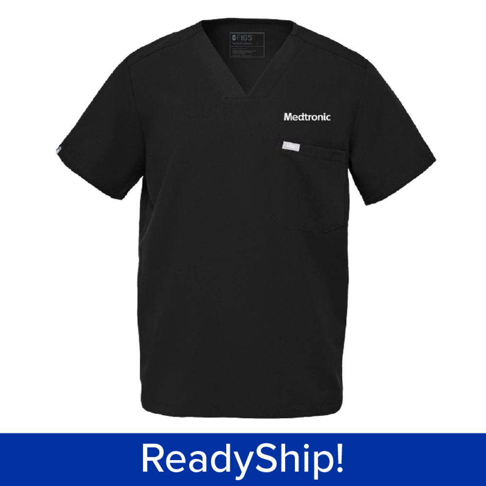 Men's FIGS Black Scrub Top primary image