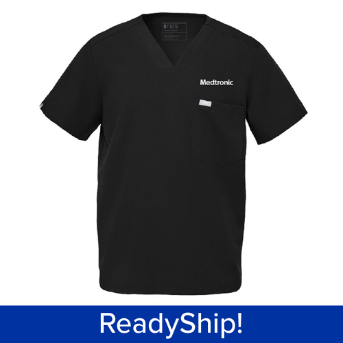 Men's FIGS Black Scrub Top image thumbnail