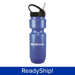 Image of 22oz Sports Bottle with Lid + Straw