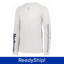 Image of Unisex White Medtronic Brand Long Sleeve