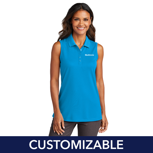 Women's UV Micro-Mesh Sleeveless Polo image thumbnail