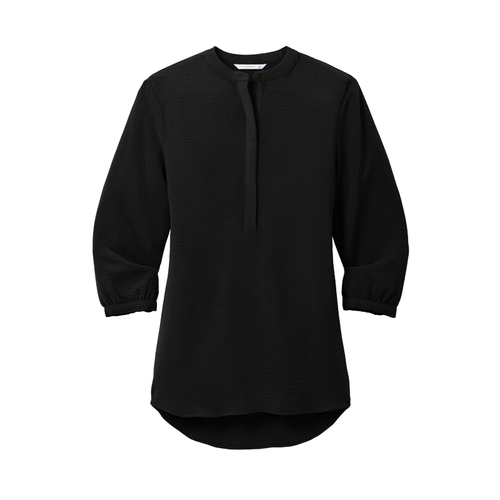 Women's 3/4-Sleeve Textured Crepe Tunic image thumbnail