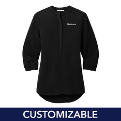 Image of Women's 3/4-Sleeve Textured Crepe Tunic