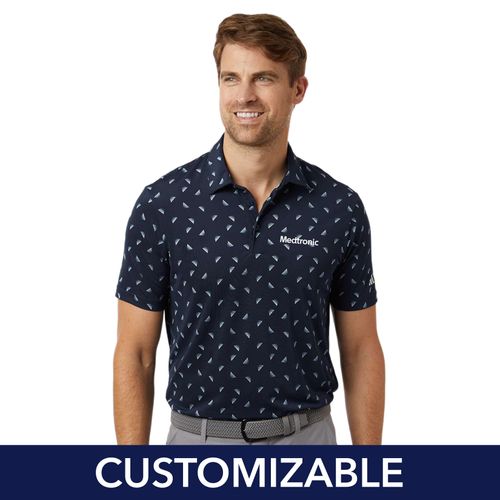 Men's Adidas Mesh Print Polo image thumbnail