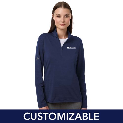 Women's Adidas Stripe 1/4-Zip Pullover image thumbnail