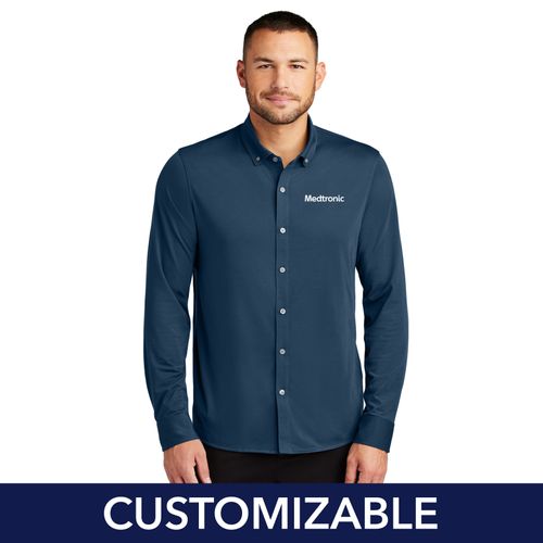 Men's Stretch Jersey Button-Down Shirt image thumbnail