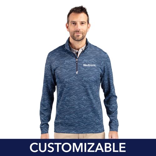 Men's Cutter & Buck Camo Print 1/4-Zip image thumbnail