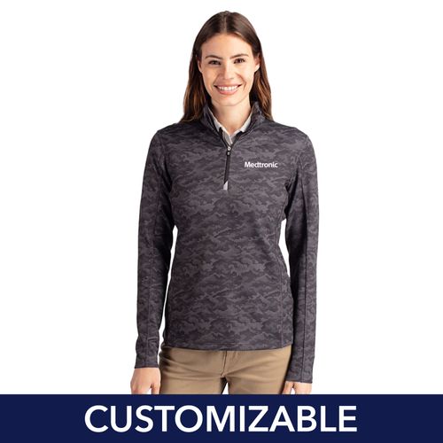 Women's Cutter & Buck Camo Print 1/4-Zip image thumbnail