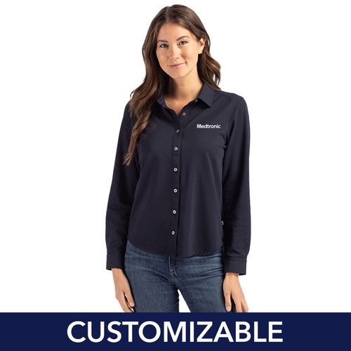Women's Cutter & Buck Knitted Button-Up image thumbnail