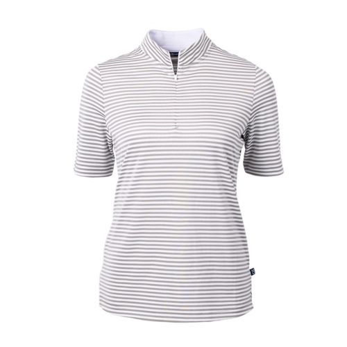 Women's Cutter & Buck Stripe Mock Neck Top image thumbnail