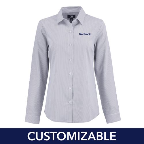 Women's Cutter & Buck Pinstripe Dress Shirt image thumbnail