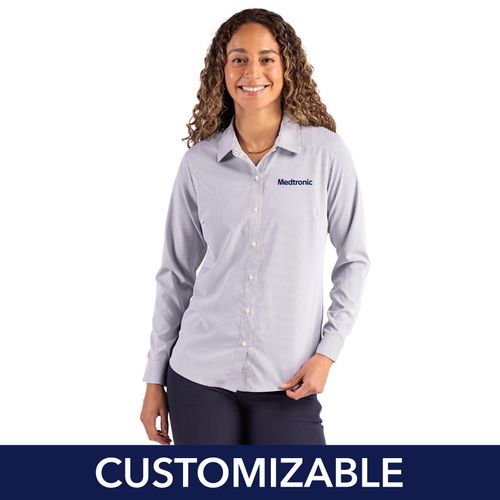 Women's Cutter & Buck Pinstripe Dress Shirt image thumbnail